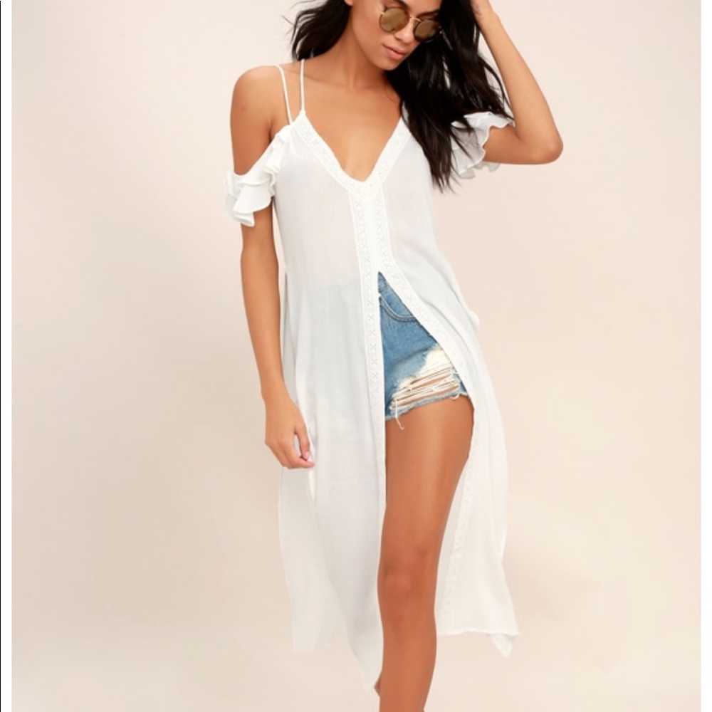 Lulu’s Sandy Cay White Crochet swimsuit Cover Up